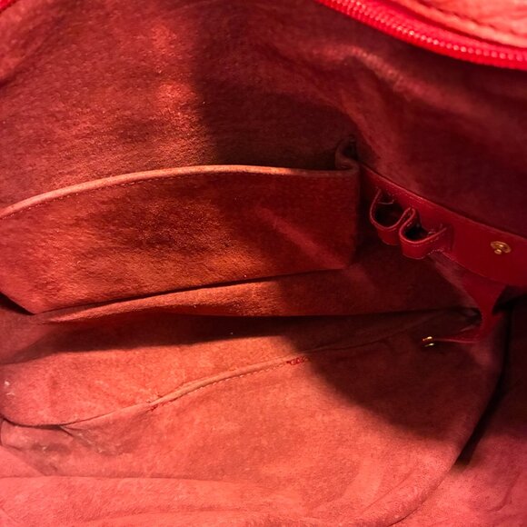 Red Ostrich Leather Handbag – Made in South Africa – Elegant Top-Handle Shoulder - Picture 6 of 11